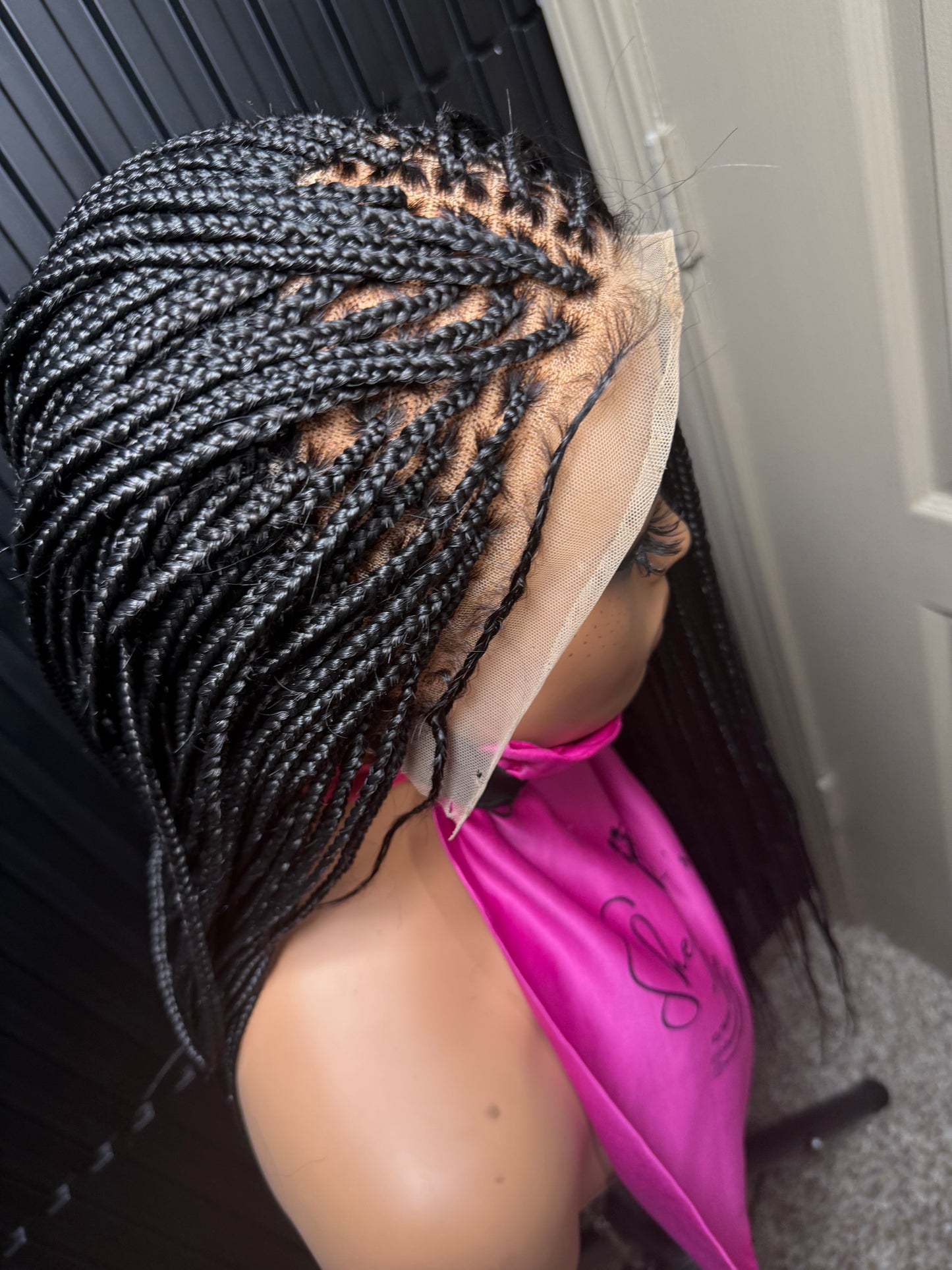13by4 human hair lace frontal pre-bleached knot. Black Knotless braids