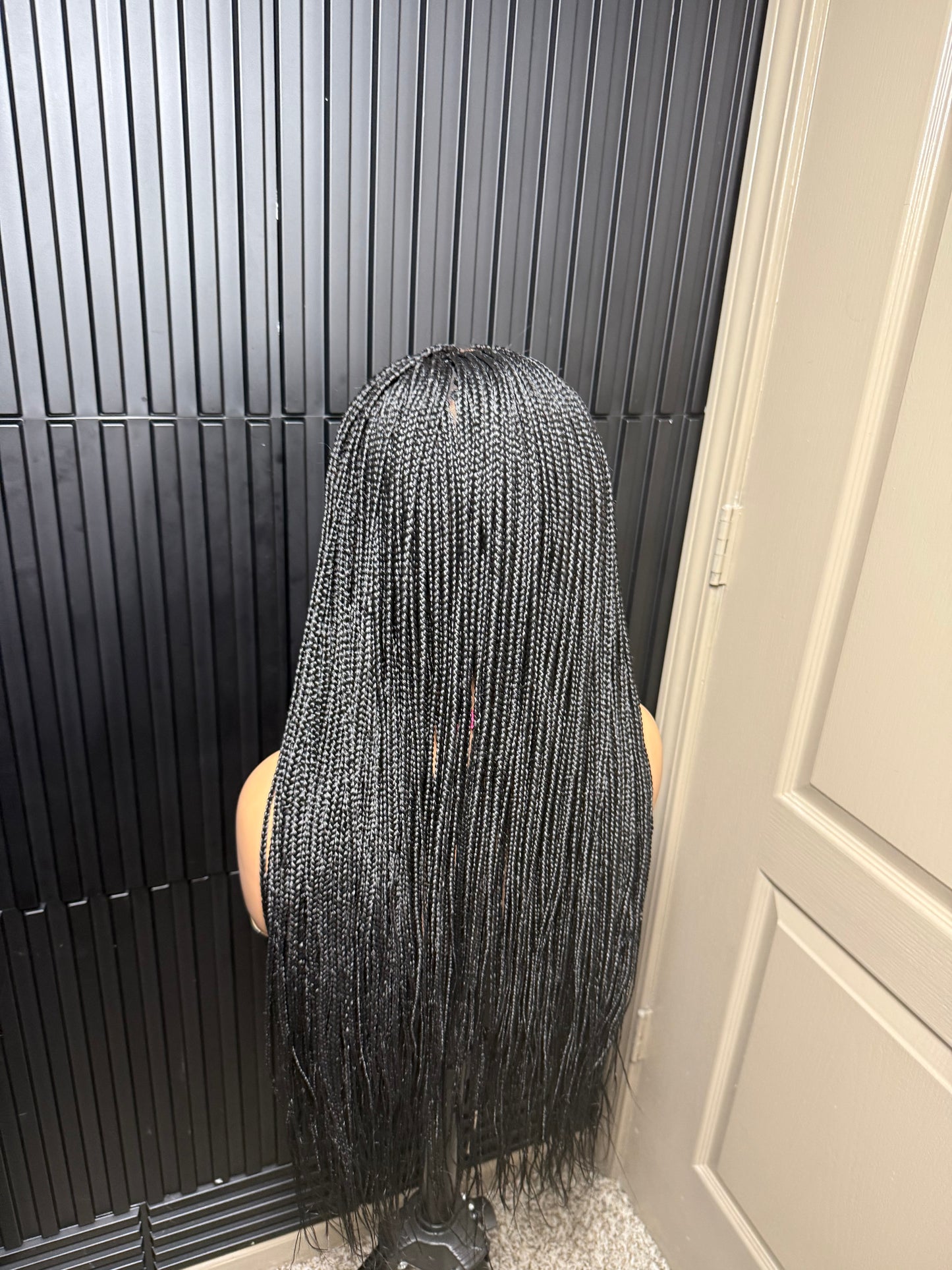 13by4 human hair lace frontal pre-bleached knot. Black Knotless braids