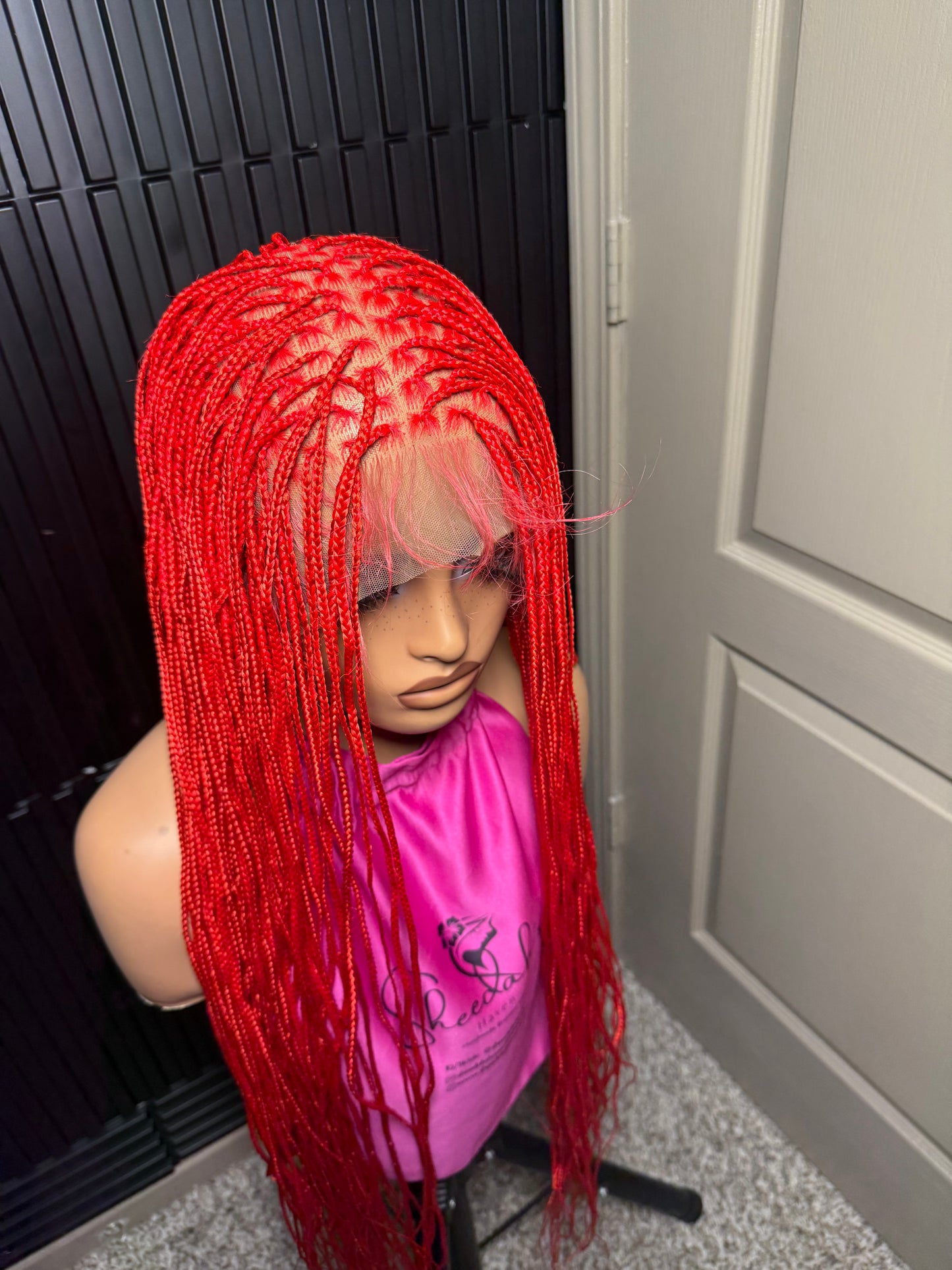Thin knotless braids. Full lace braided wig