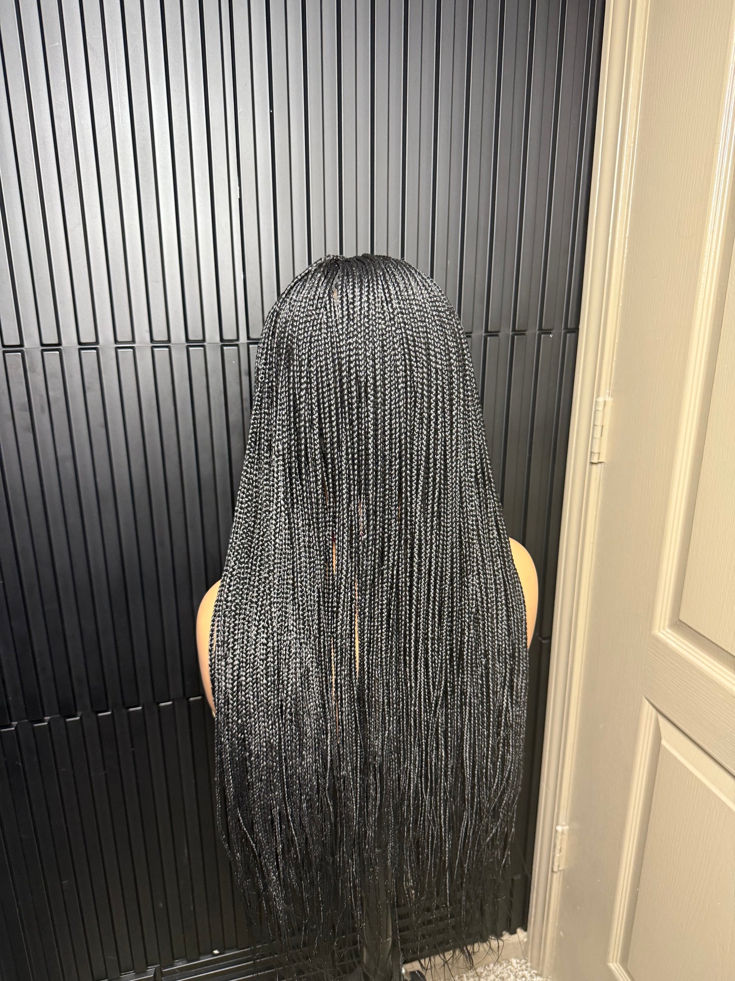 13by4 human hair lace frontal pre-bleached knot. Black Knotless braids