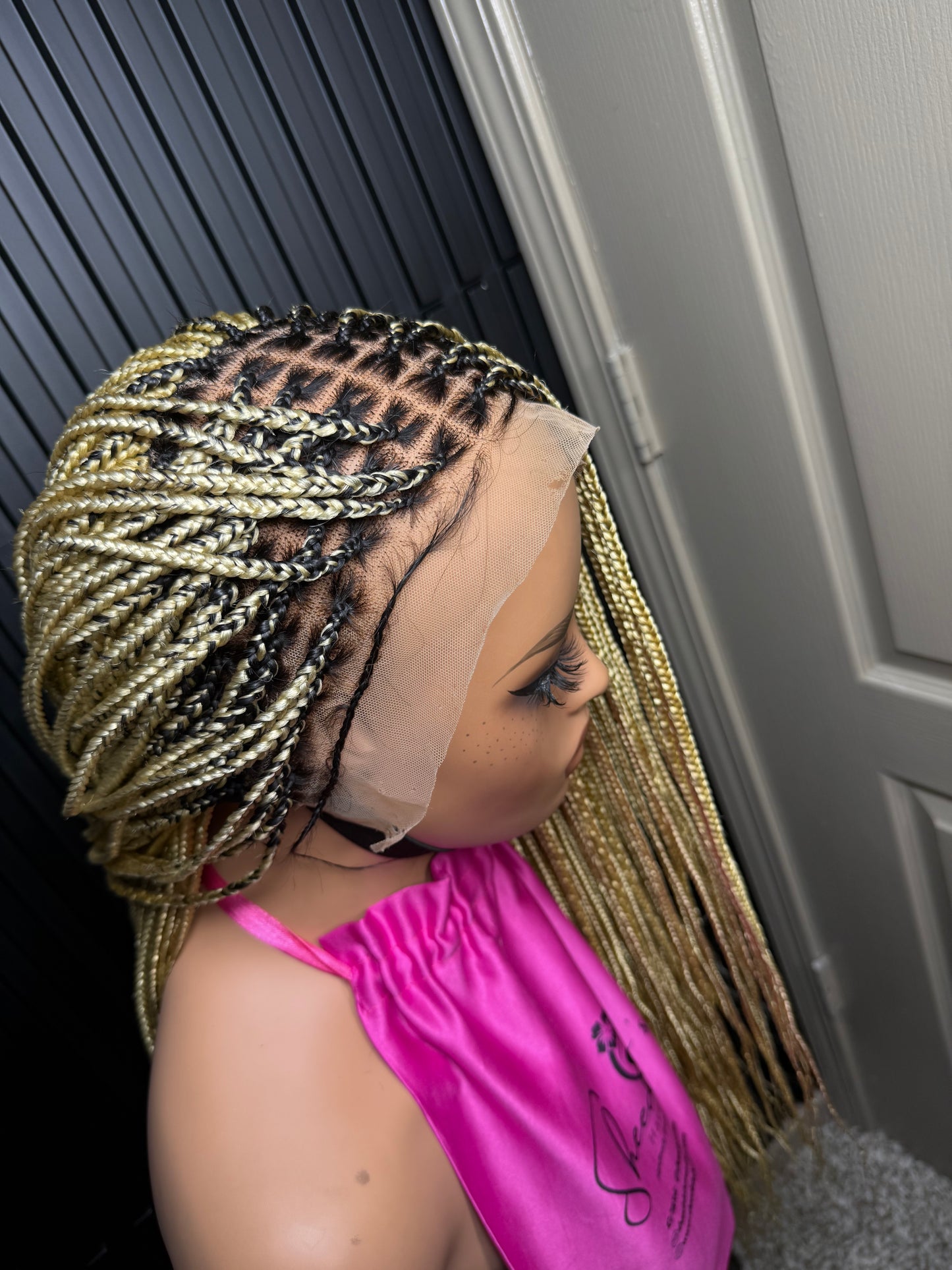 13by4 human hair lace frontal pre-bleached knot.613 platinum blonde Knotless braids