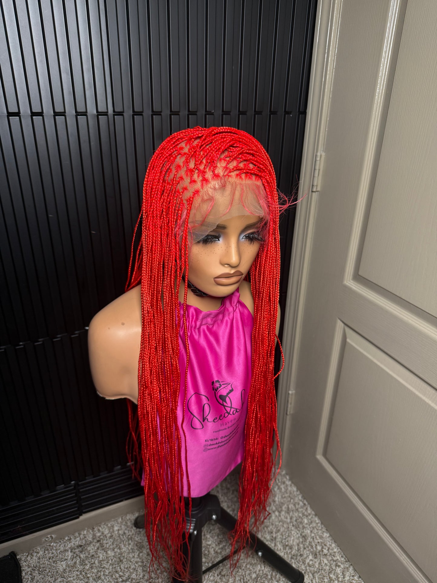 Thin knotless braids. Full lace braided wig