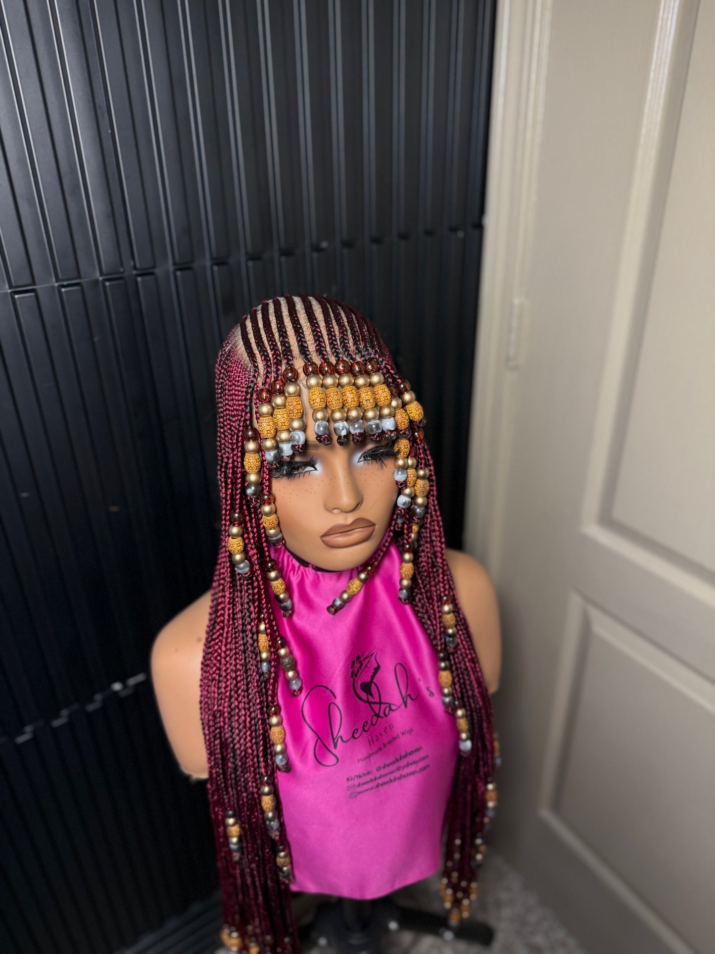 Full lace Koroba beaded cornrow wig