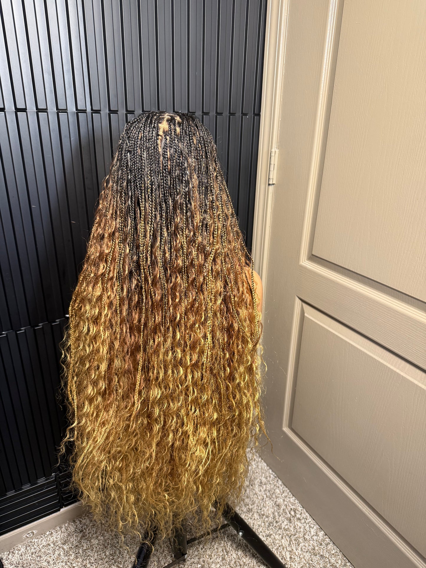 3 Tone boho braids 35inch braided wig