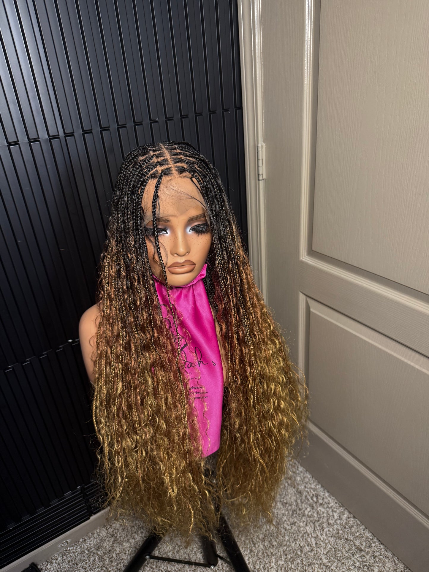 3 Tone boho braids 35inch braided wig