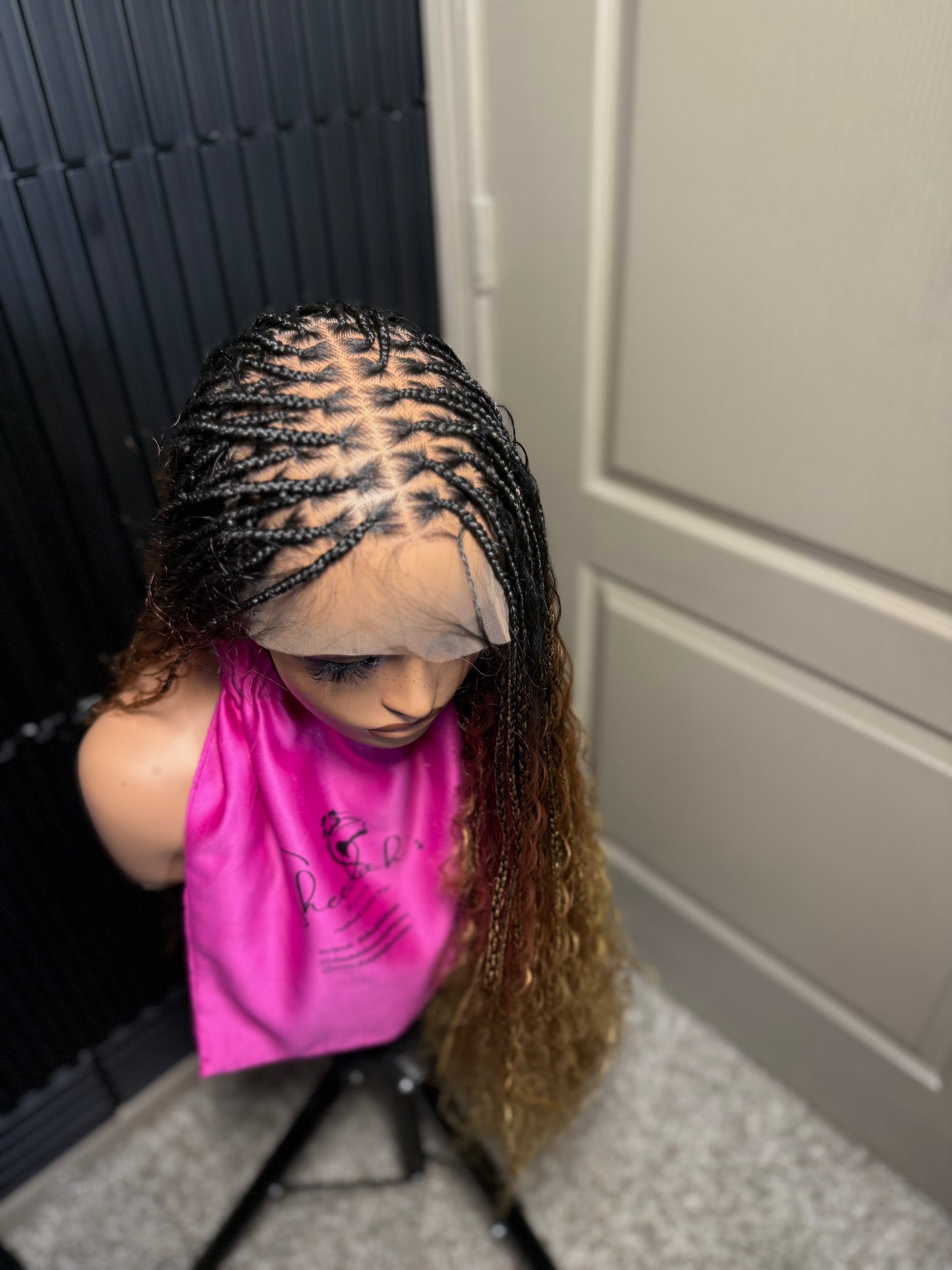 3 Tone boho braids 35inch braided wig
