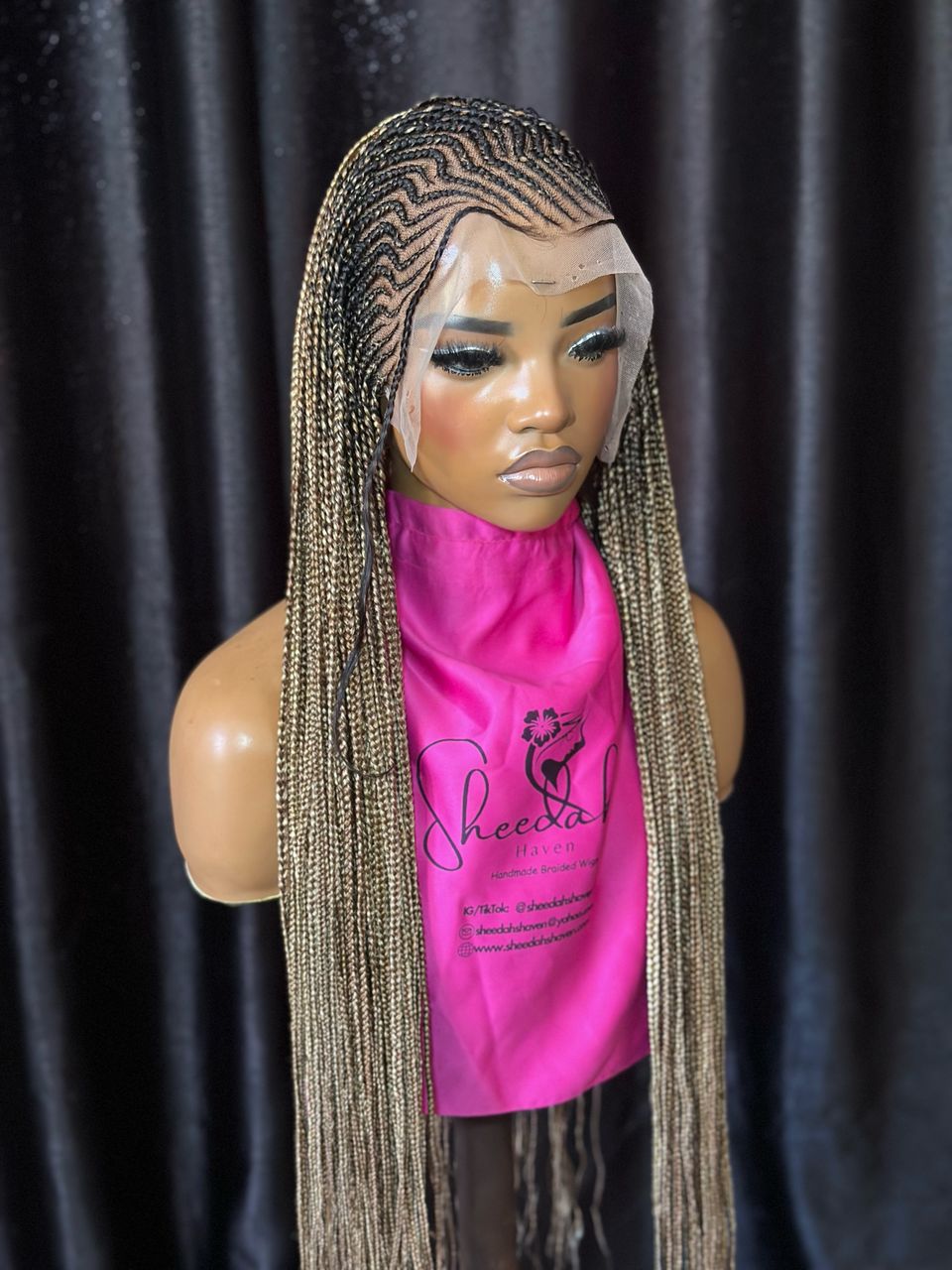13by4 Full lace Cornrow Mix Blonde Human Hair Lace Frontal