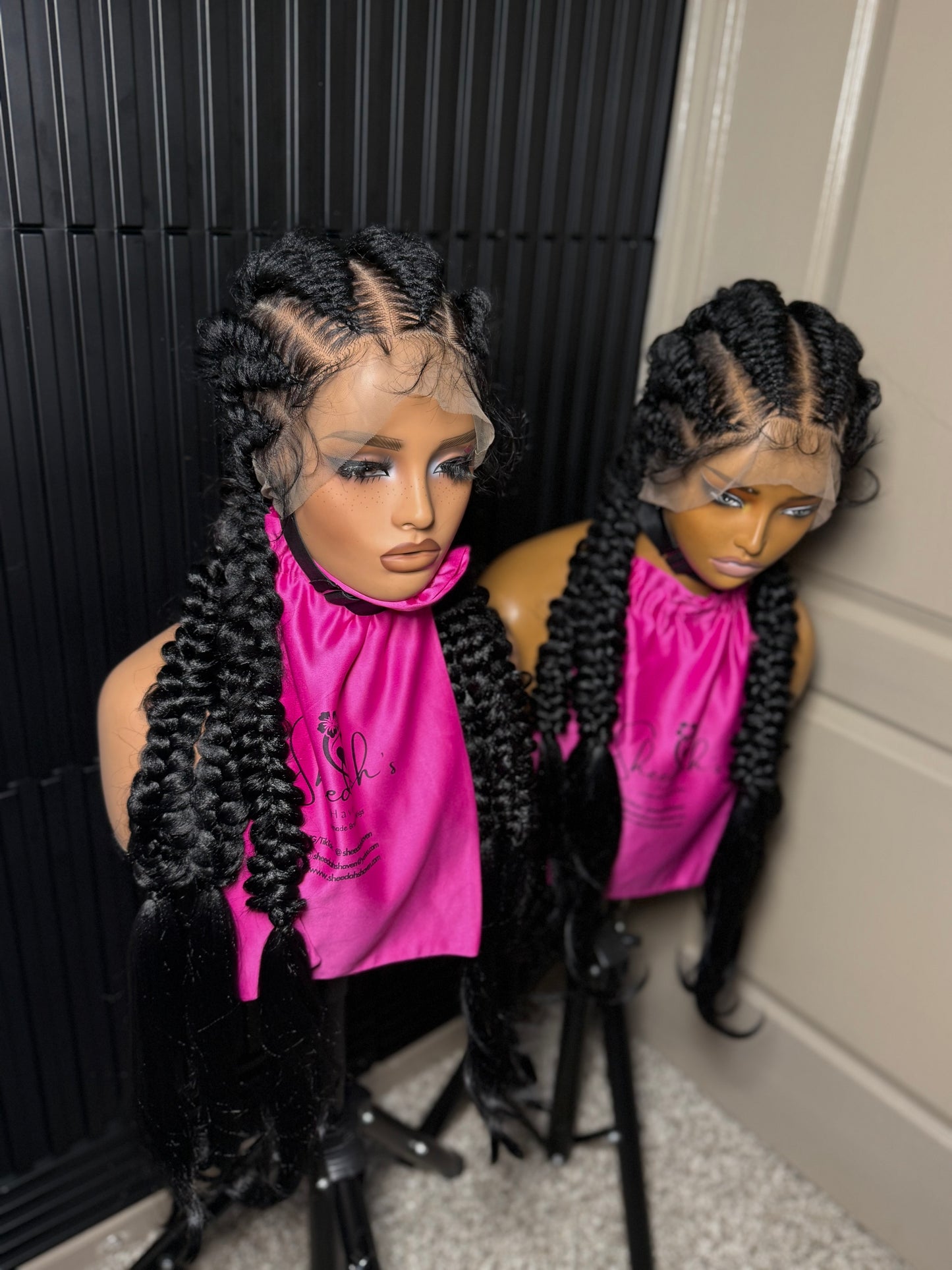 Full lace jumbo mermaid cornrow braided wig