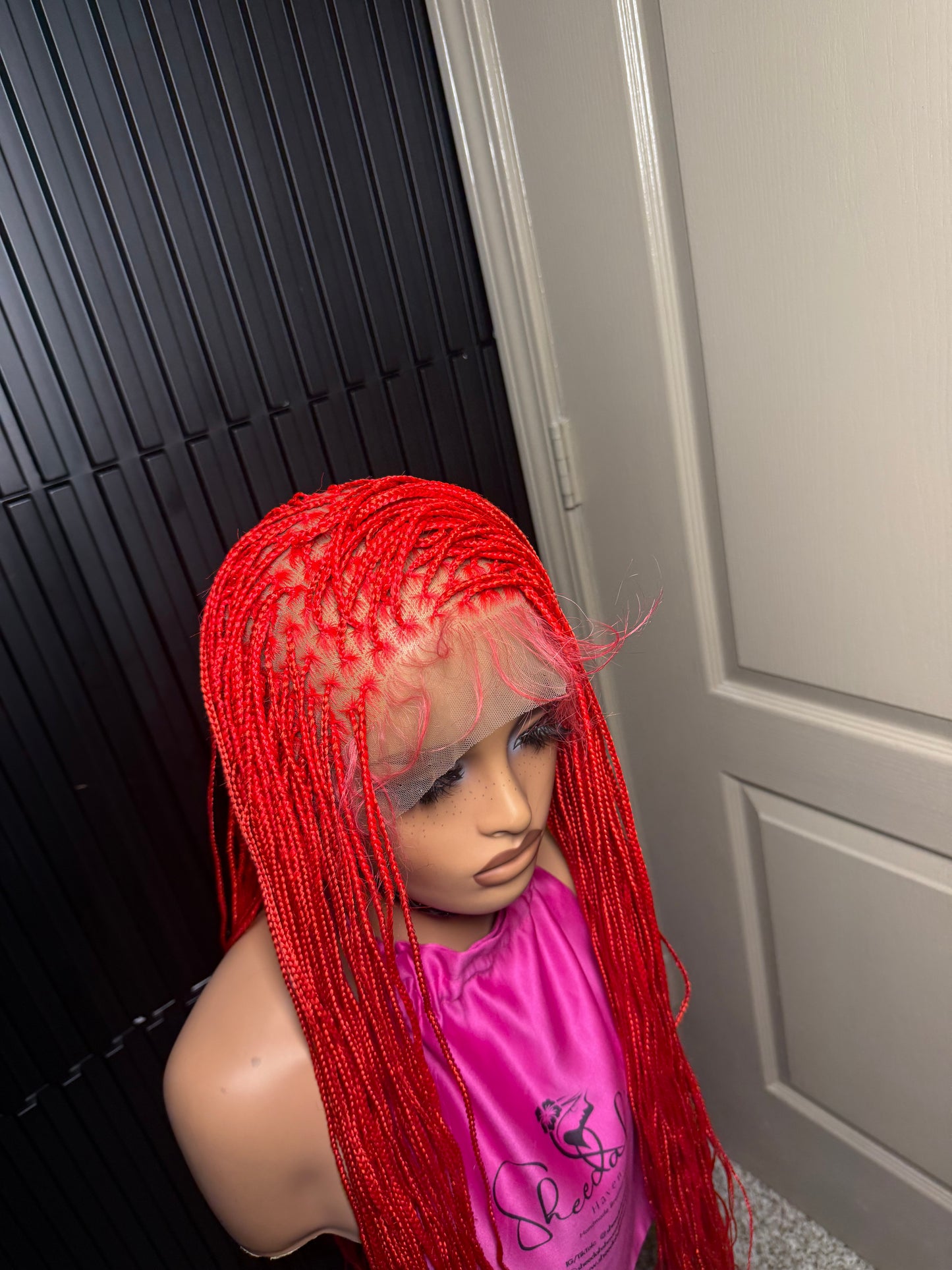 Thin knotless braids. Full lace braided wig