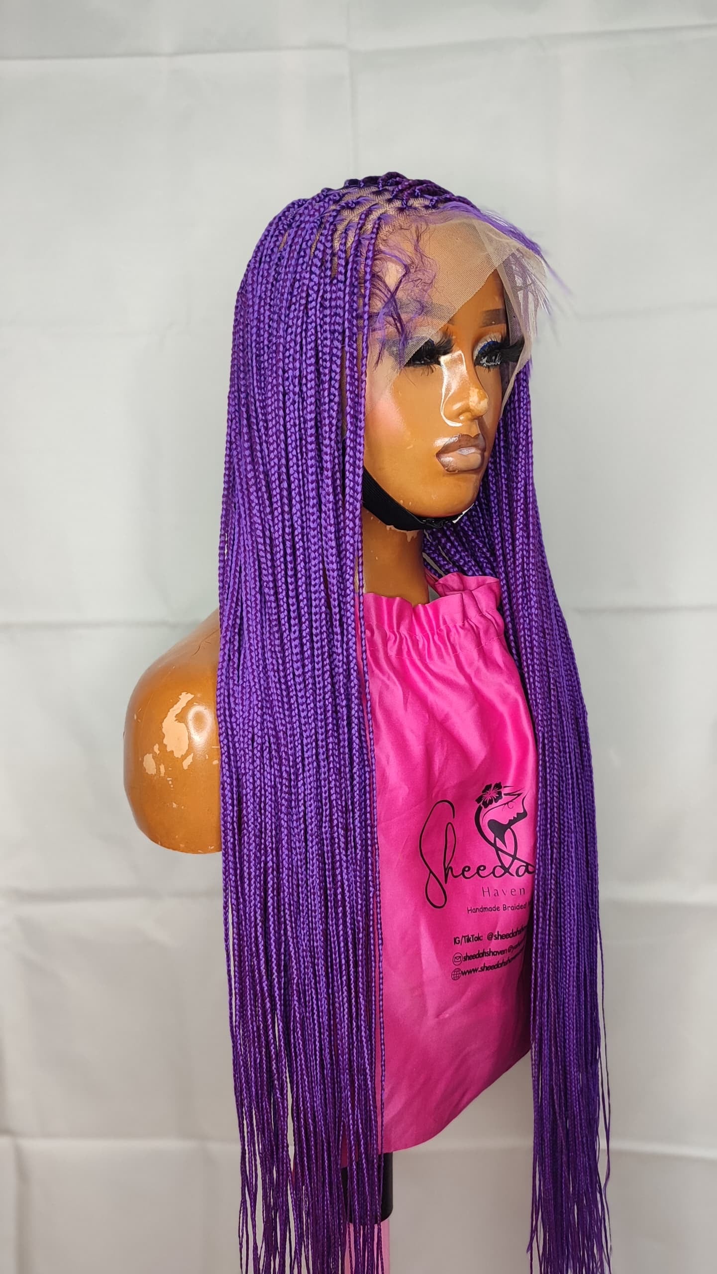 Full lace Purple small medium knotless braids