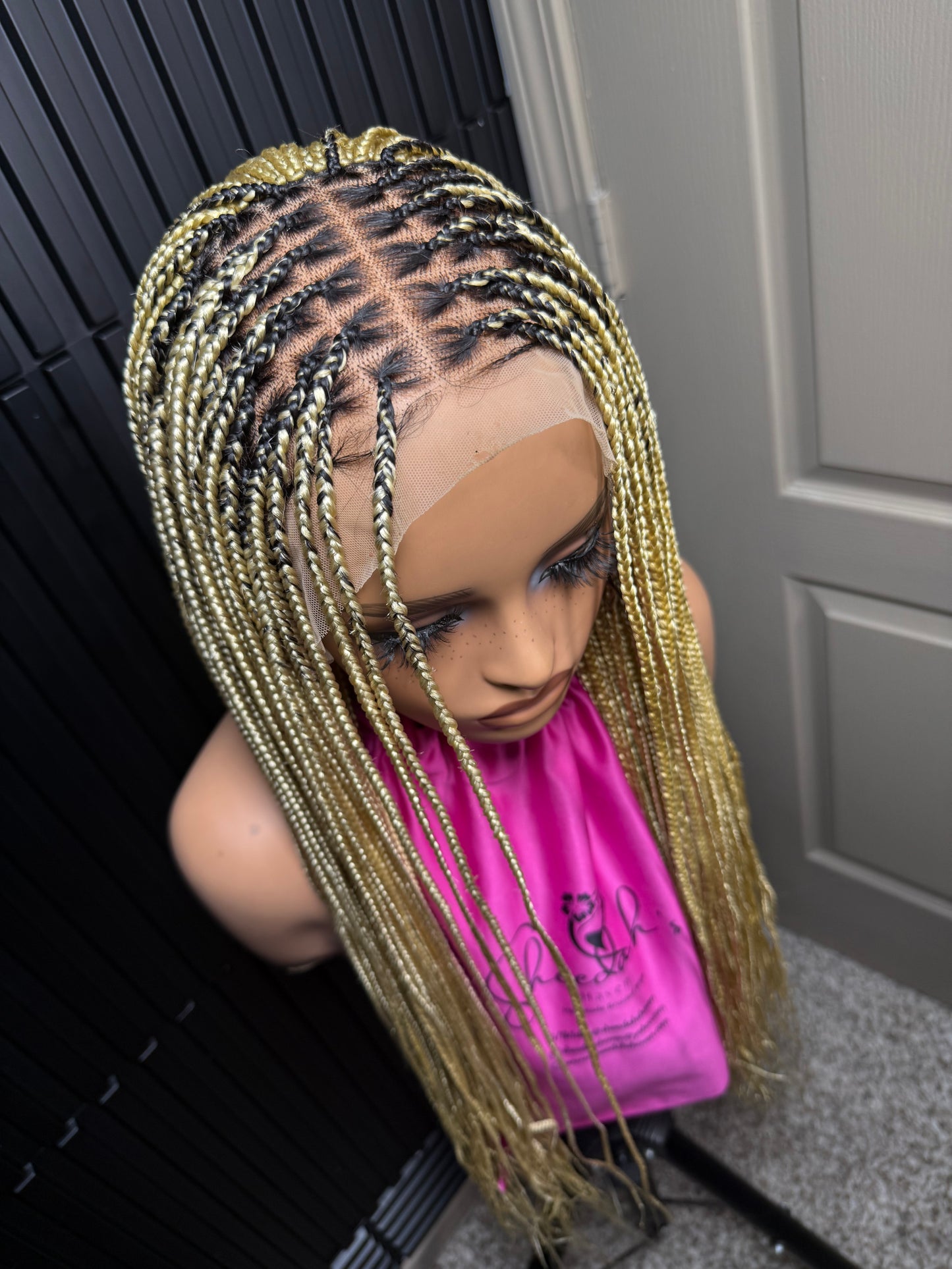 13by4 human hair lace frontal pre-bleached knot.613 platinum blonde Knotless braids