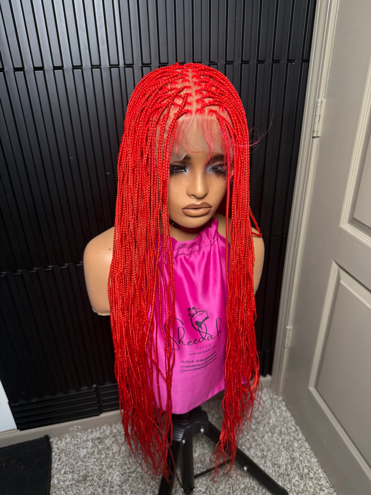 Thin knotless braids. Full lace braided wig
