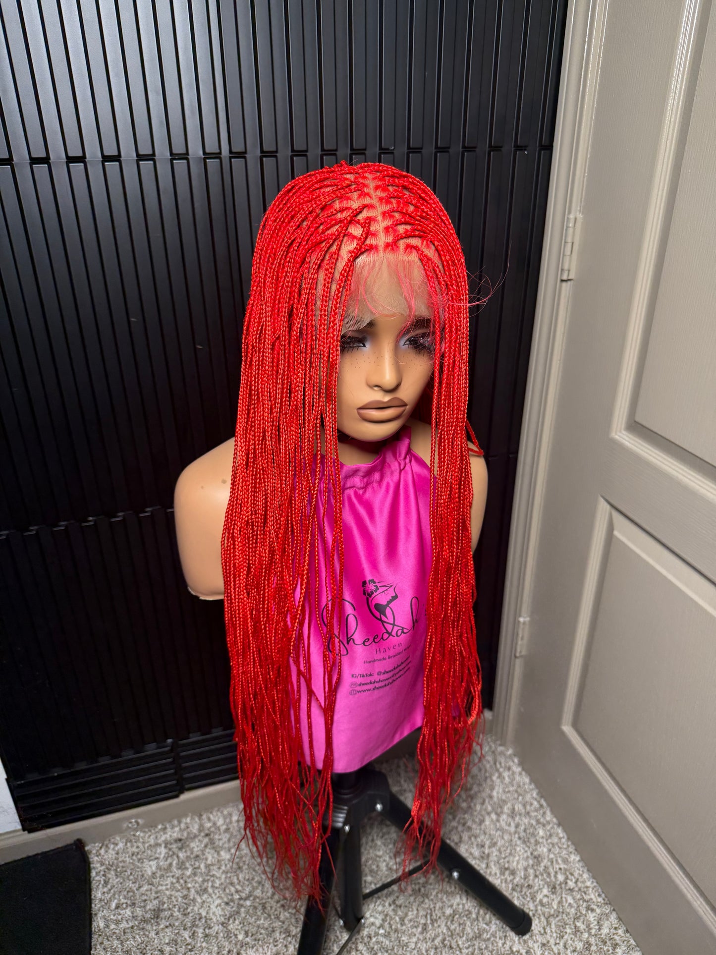 Thin knotless braids. Full lace braided wig