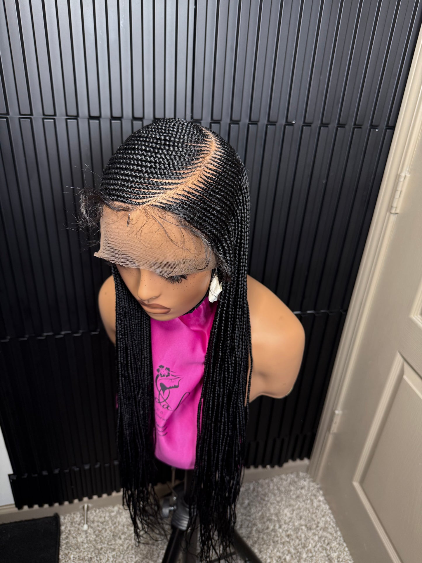 Full lace C curve braided wig. Braided wig for black women