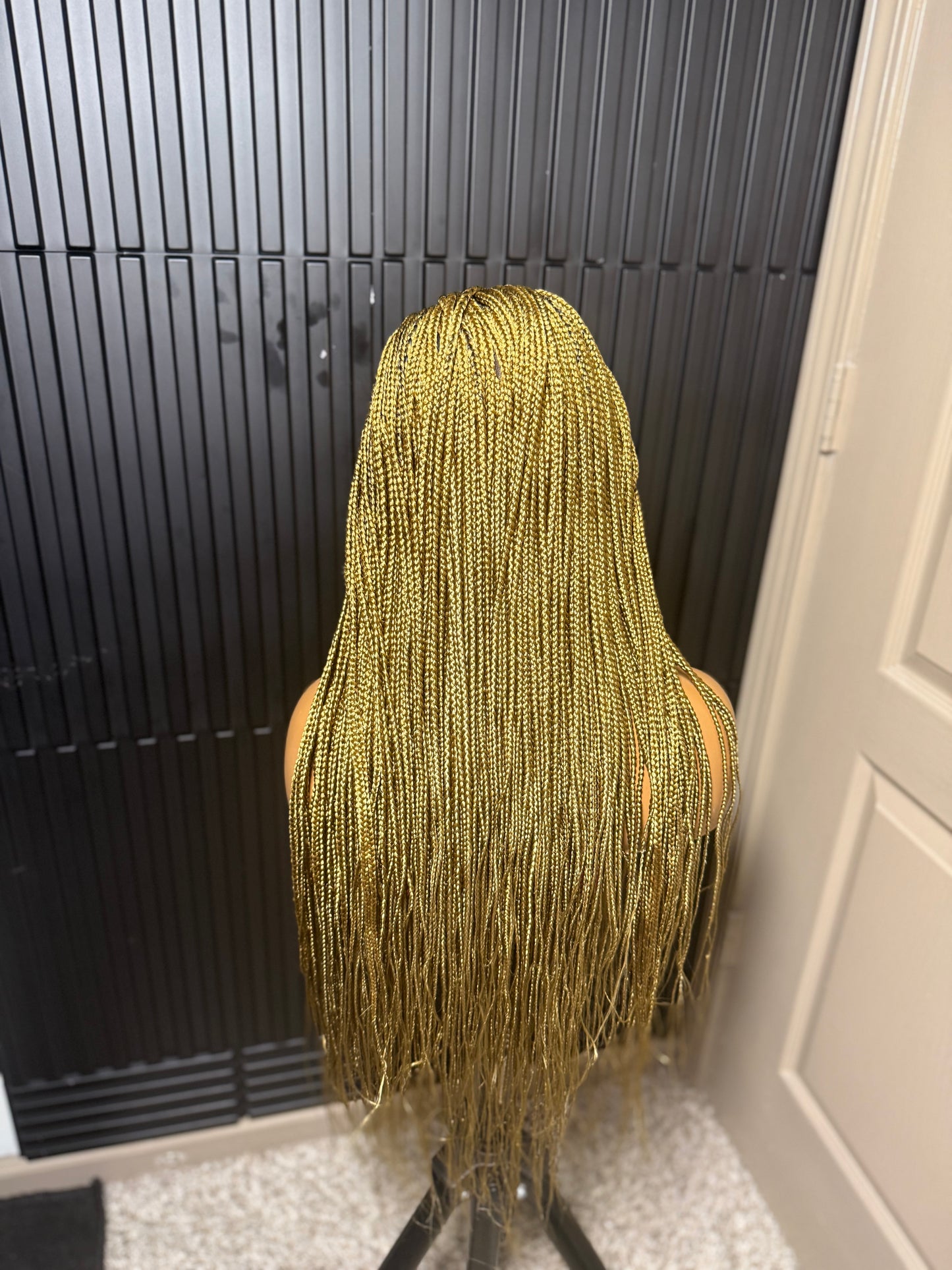 13by4 human hair lace frontal pre-bleached knot. Honey blonde(27) Knotless braids
