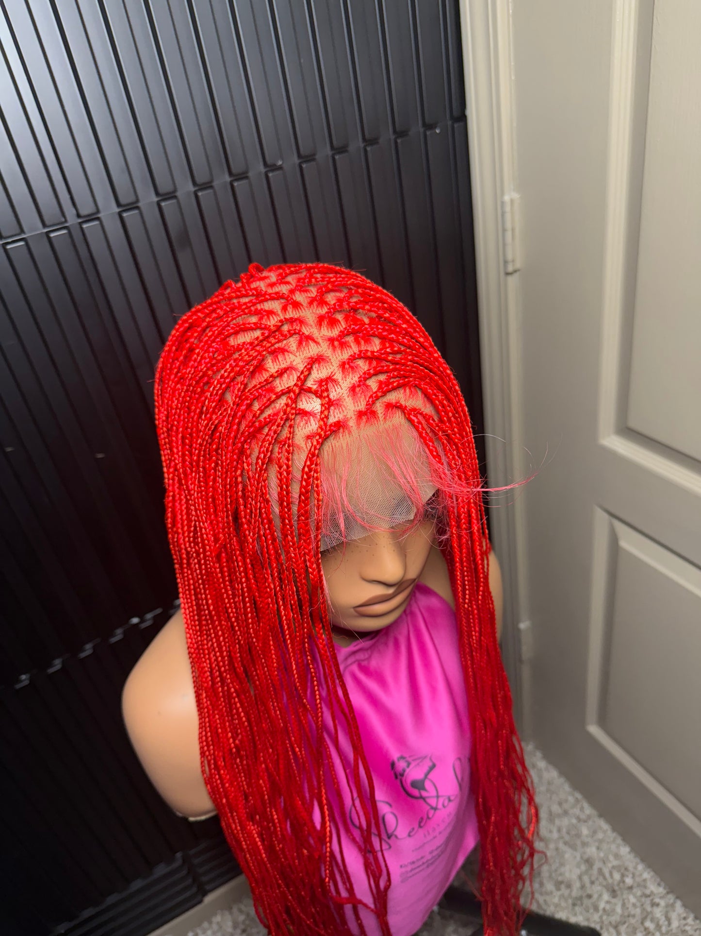 Thin knotless braids. Full lace braided wig