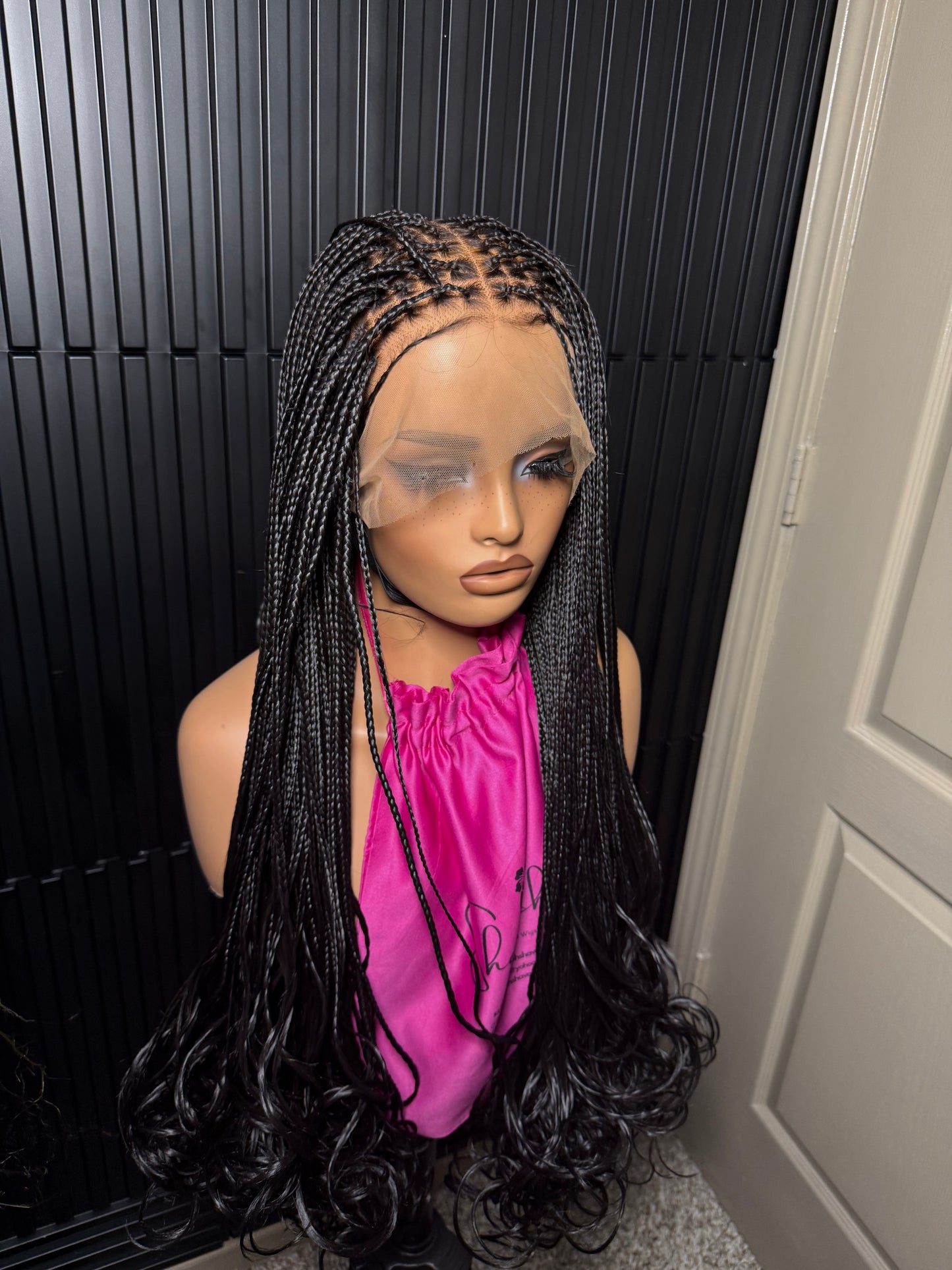 Full lace bouncy 36 human hair pre-bleached braided wig