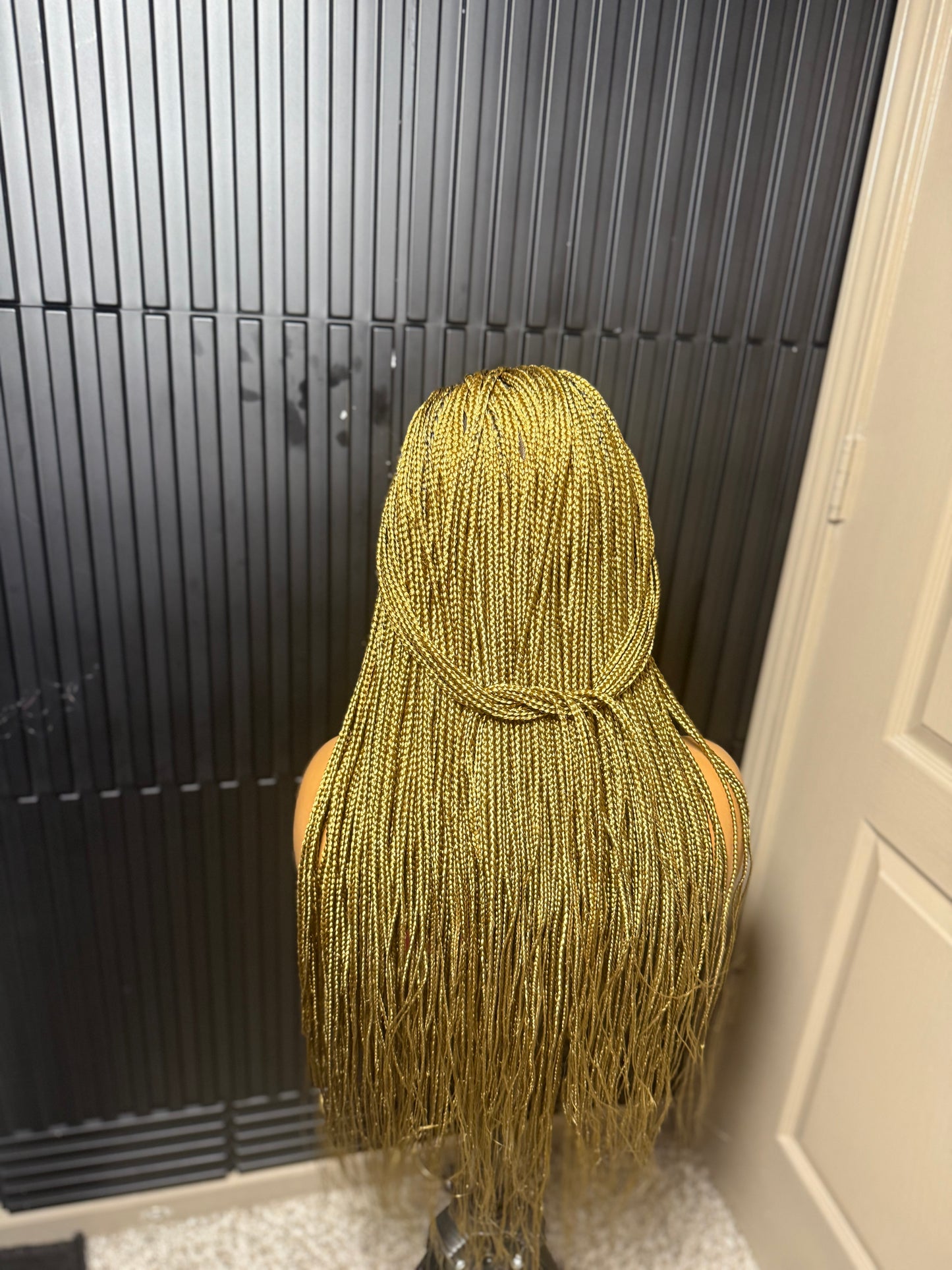 13by4 human hair lace frontal pre-bleached knot. Honey blonde(27) Knotless braids