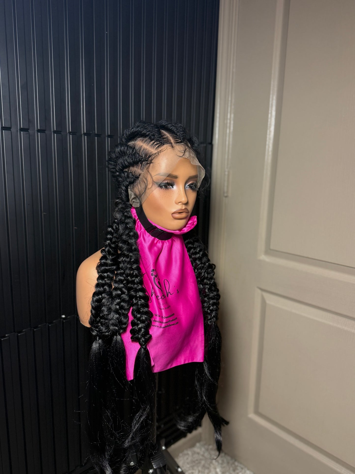 Full lace jumbo mermaid cornrow braided wig