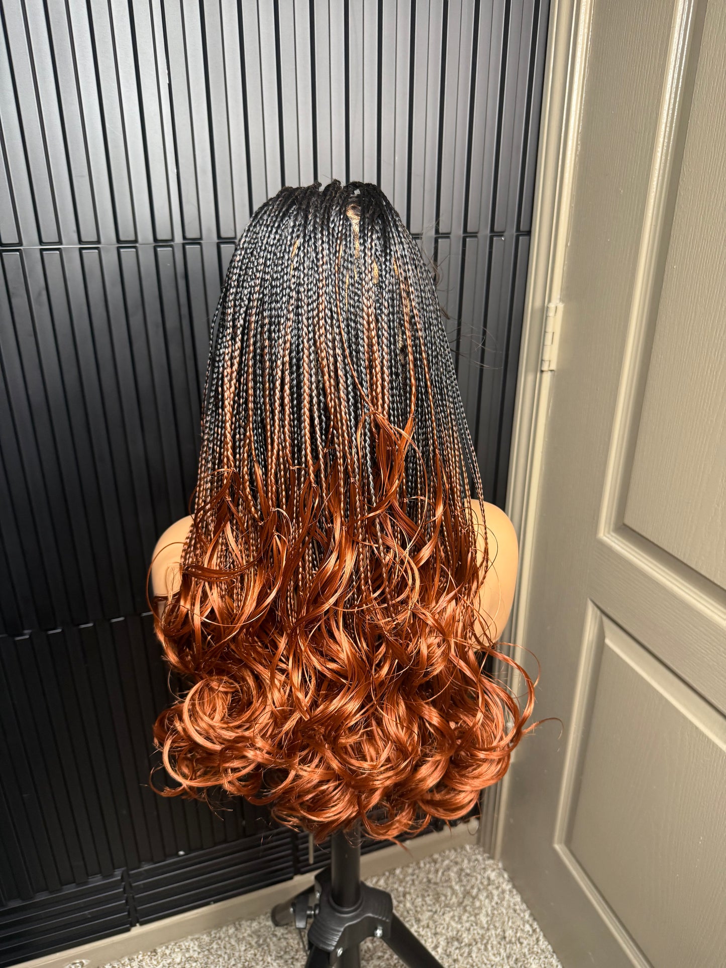 16inch Full lace bouncy knotless braid pre-bleached knots ombre