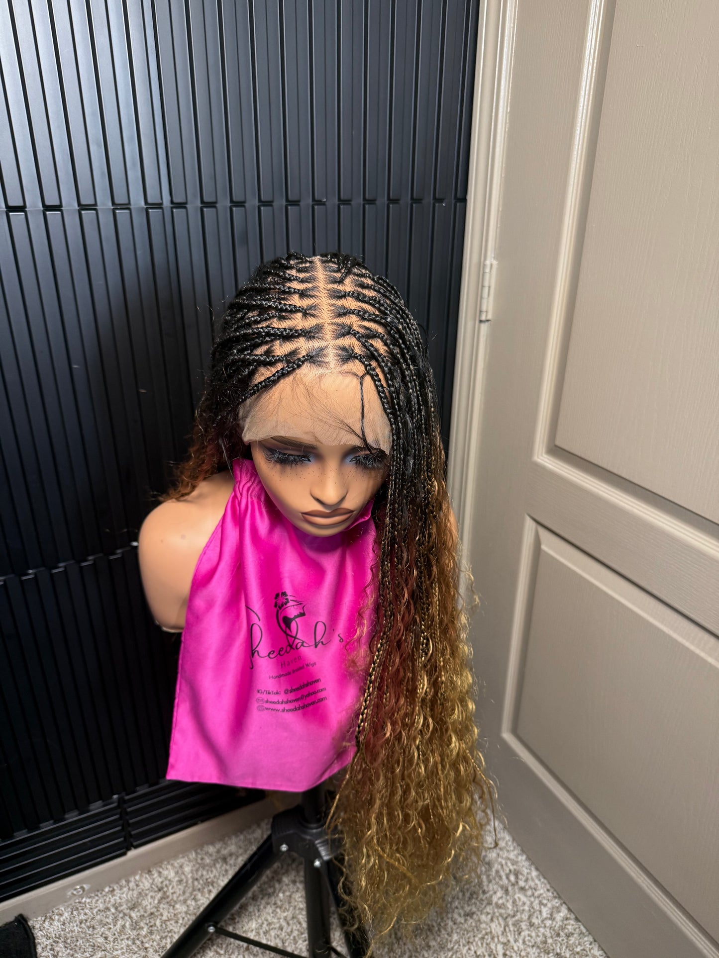 3 Tone boho braids 35inch braided wig