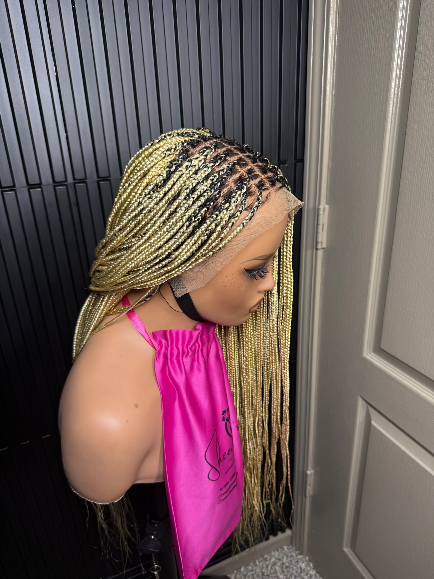 13by4 human hair lace frontal pre-bleached knot.613 platinum blonde Knotless braids