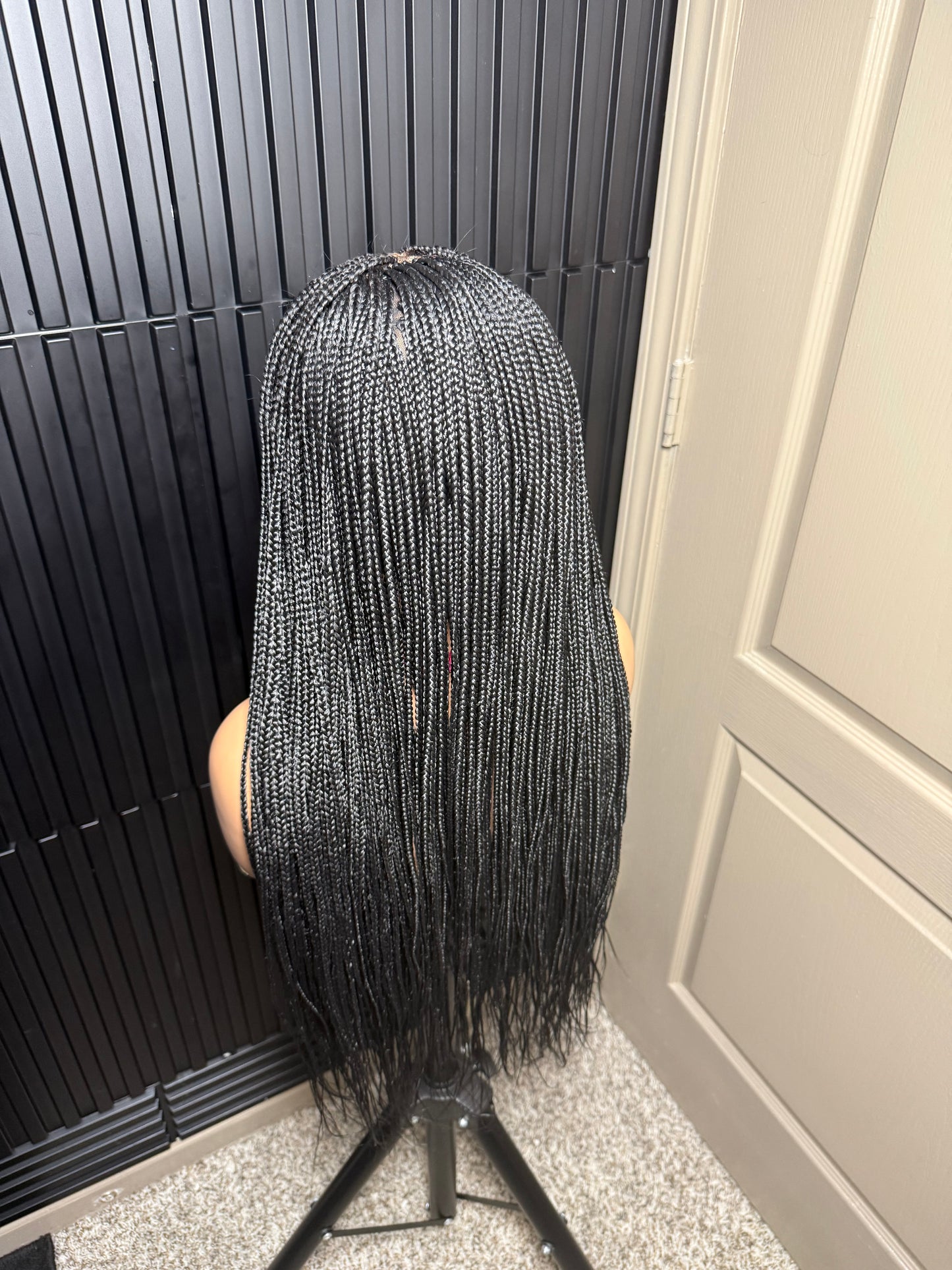 13by4 human hair lace frontal pre-bleached knot. Black Knotless braids