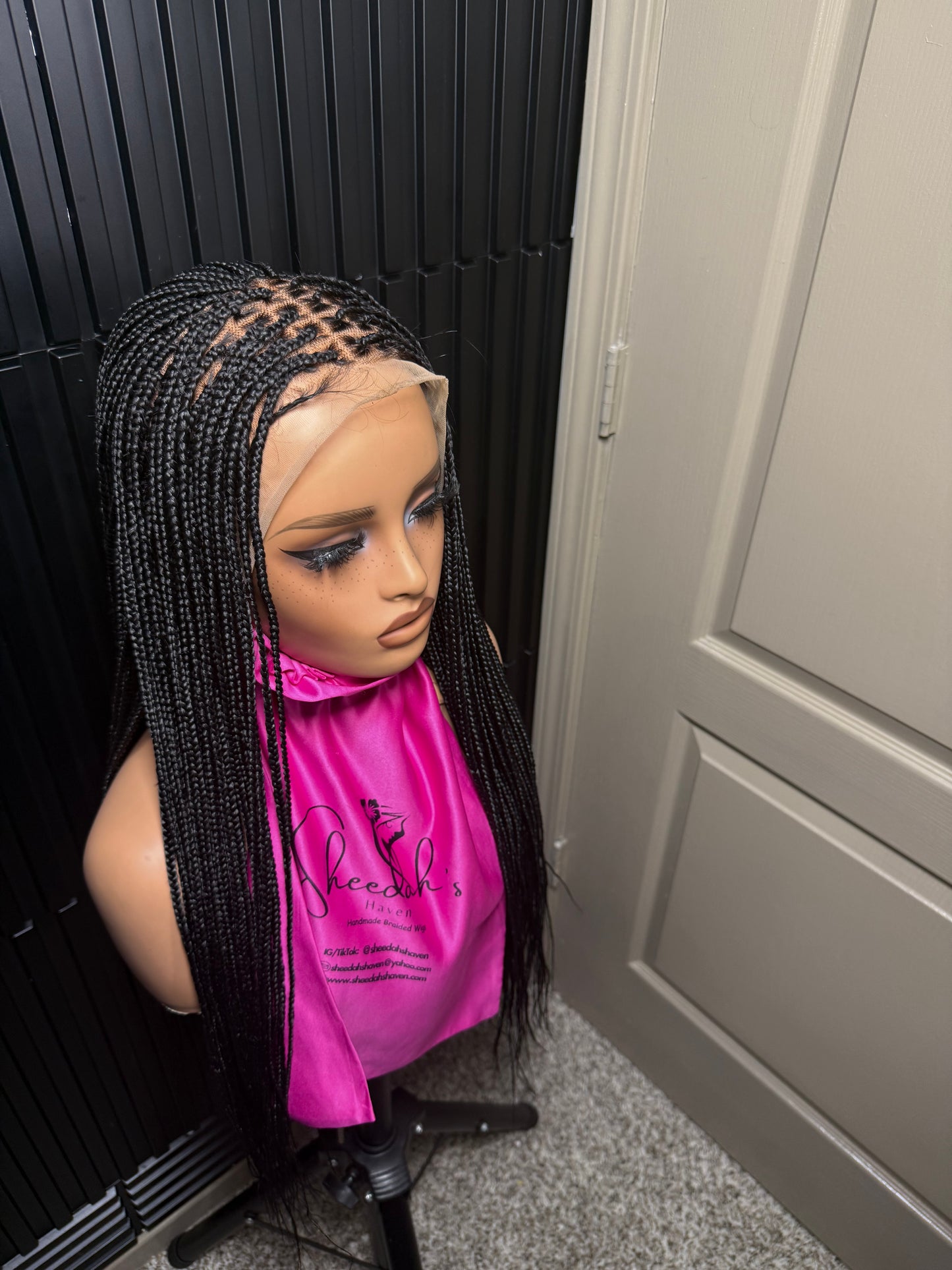 13by4 human hair lace frontal pre-bleached knot. Black Knotless braids