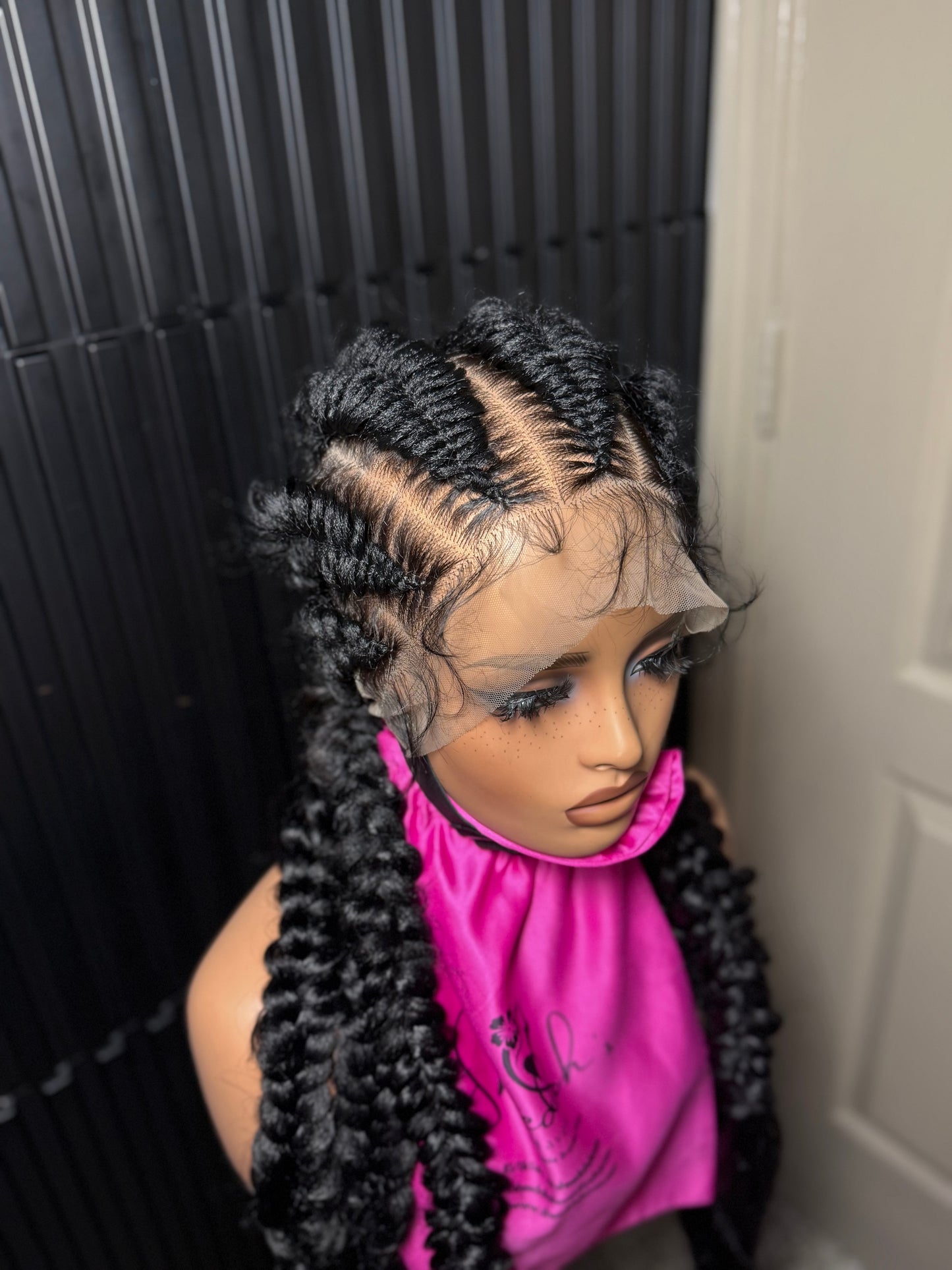Full lace jumbo mermaid cornrow braided wig