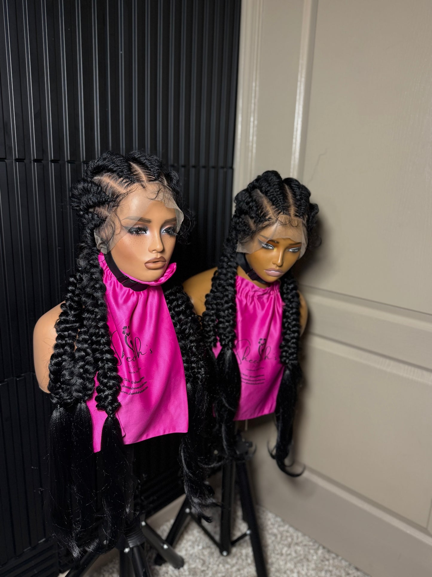Full lace jumbo mermaid cornrow braided wig