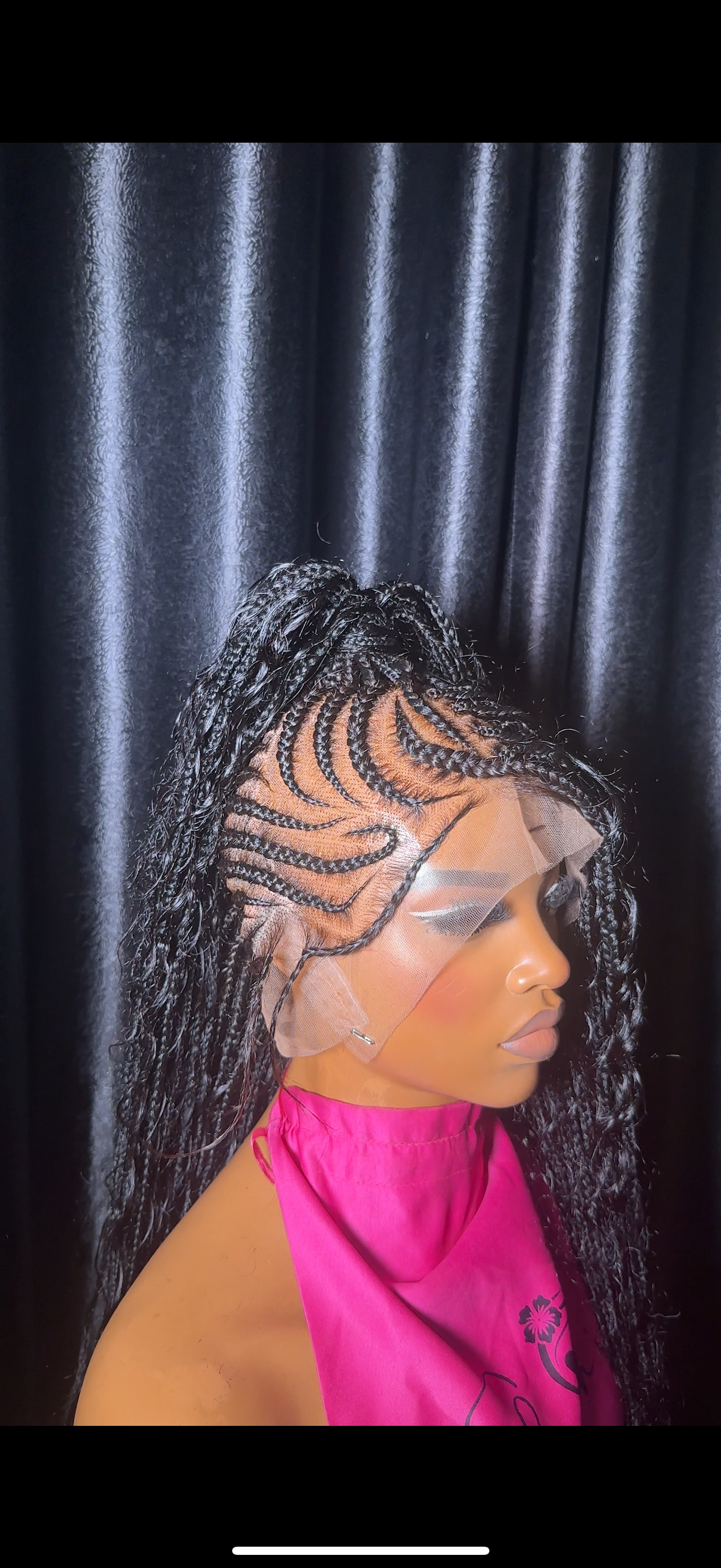 Braided Mohawk boho Full human Lace cap hair boho braids