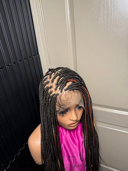 Full lace box highlights braided wig