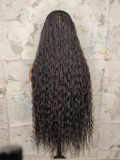 Ziz-zag cornrow boho braids