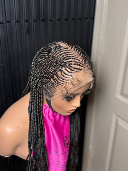 Full lace 3d Matte cornrow braided wig