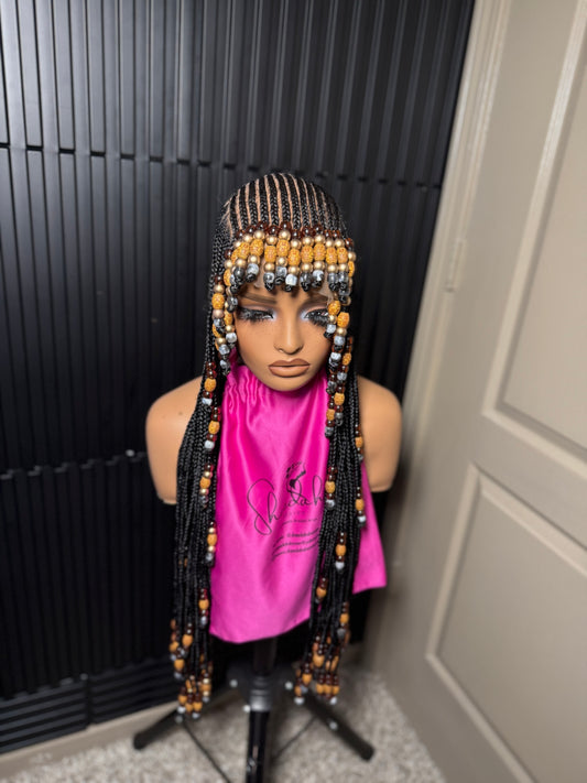 Full lace Koroba beaded cornrow wig