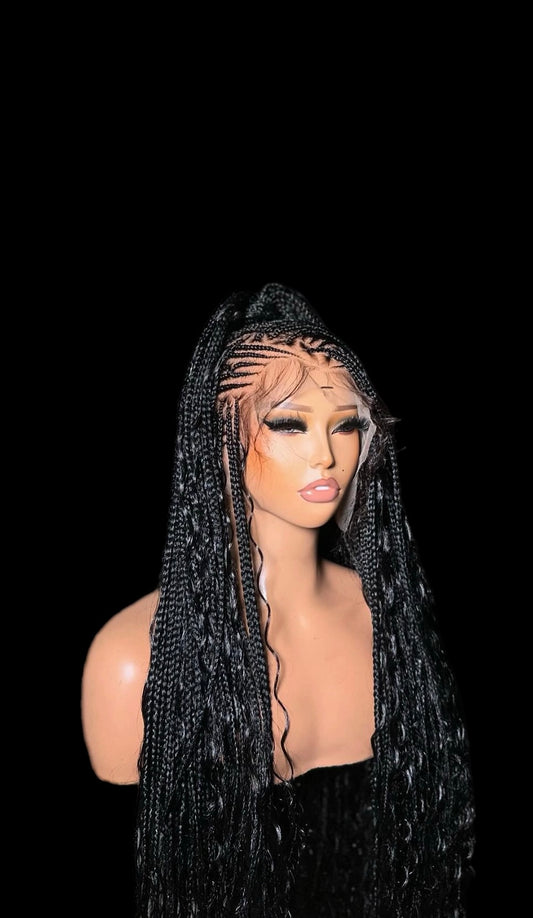 Flip Over Cornrow (13by6 pre-bleached frontal)