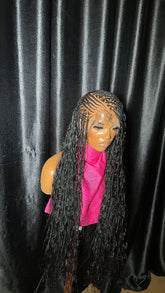Flip Over Cornrow (Human Hair Swiss Full Lace Wig Brazilian Human Hair Curls