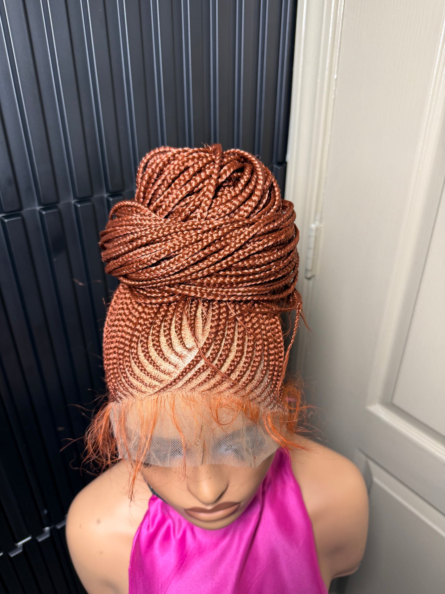 35inch v cut updo 360 full lace  braid Wig