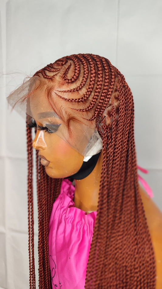Heart shape lemonade cornrow braid wig