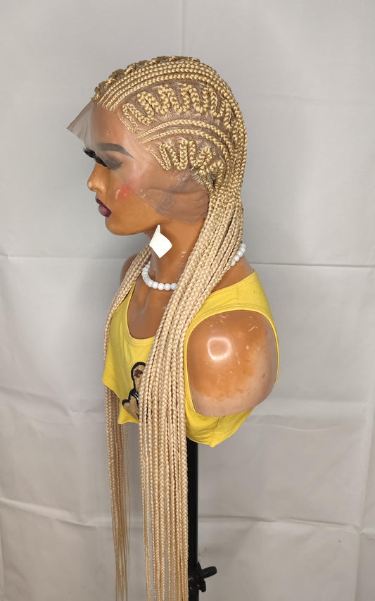 blonde cornrow