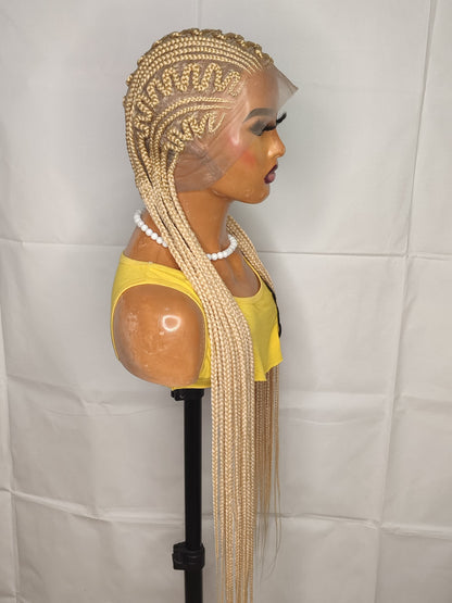 blonde cornrow