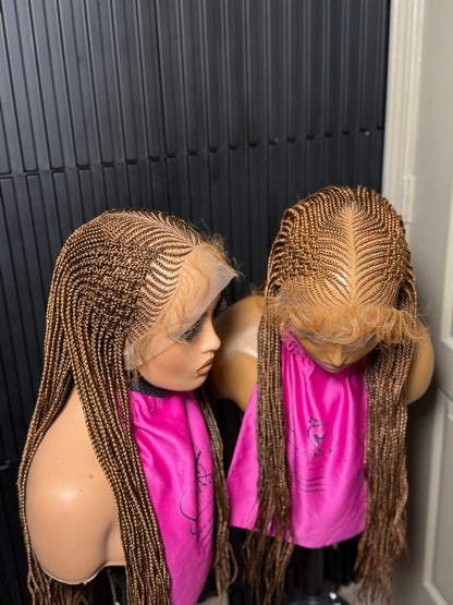 Full lace 3d Matte cornrow braided wig