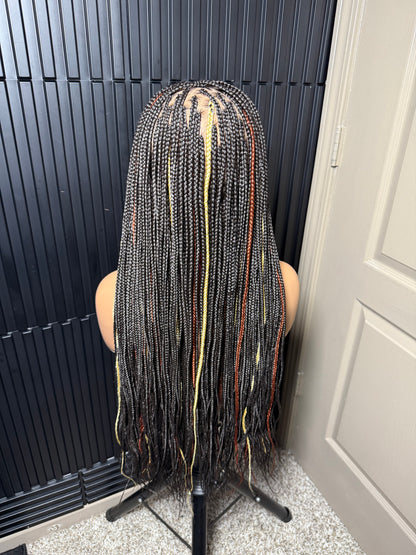 Full lace box highlights braided wig