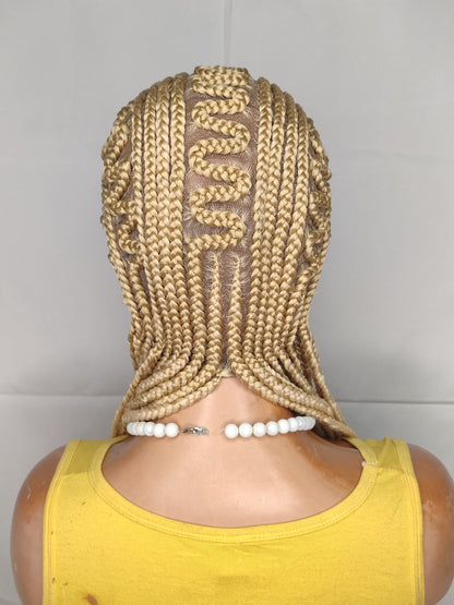 blonde cornrow