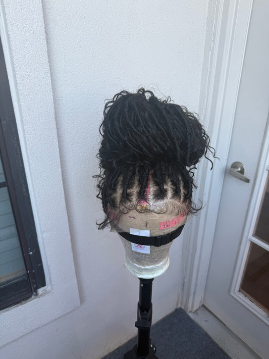 Full lace synthetic handmade  boho locs braid wig