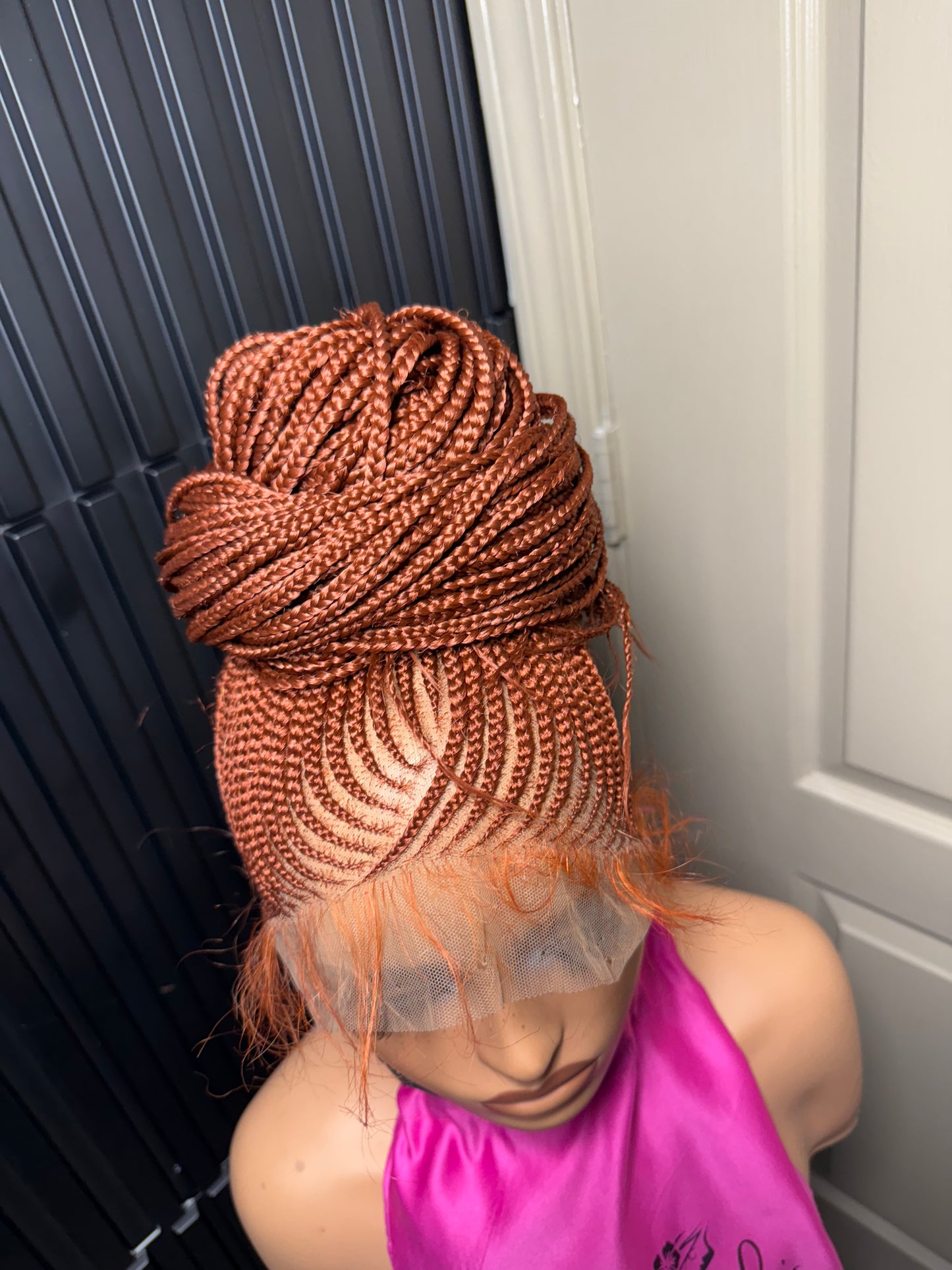 35inch v cut updo 360 full lace  braid Wig