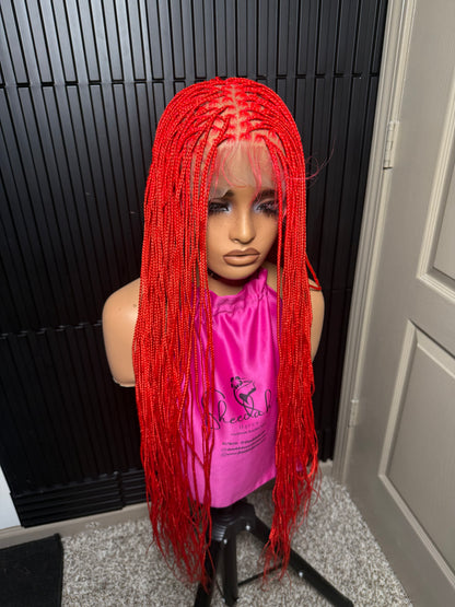 Thin knotless braids. Full lace braided wig