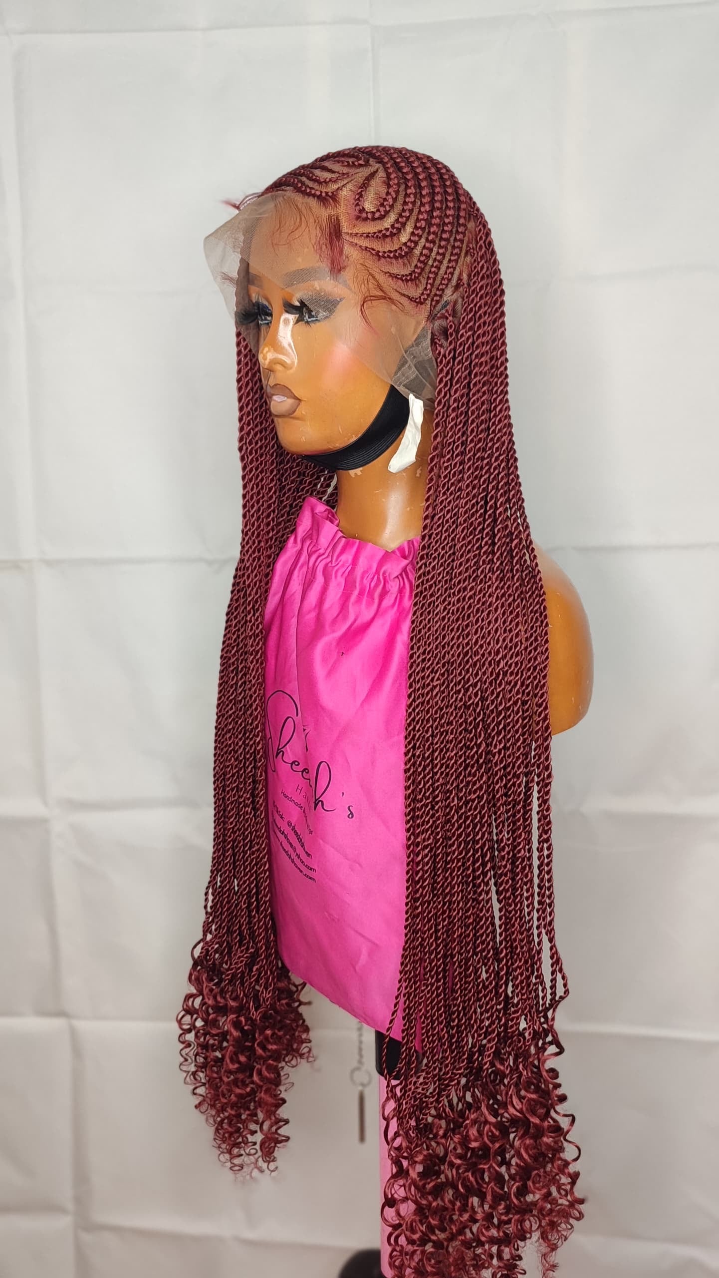 Heart shape lemonade cornrow braid wig