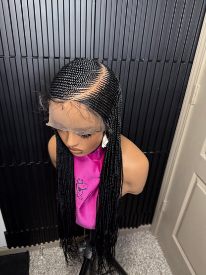 Full lace C curve braided wig. Braided wig for black women