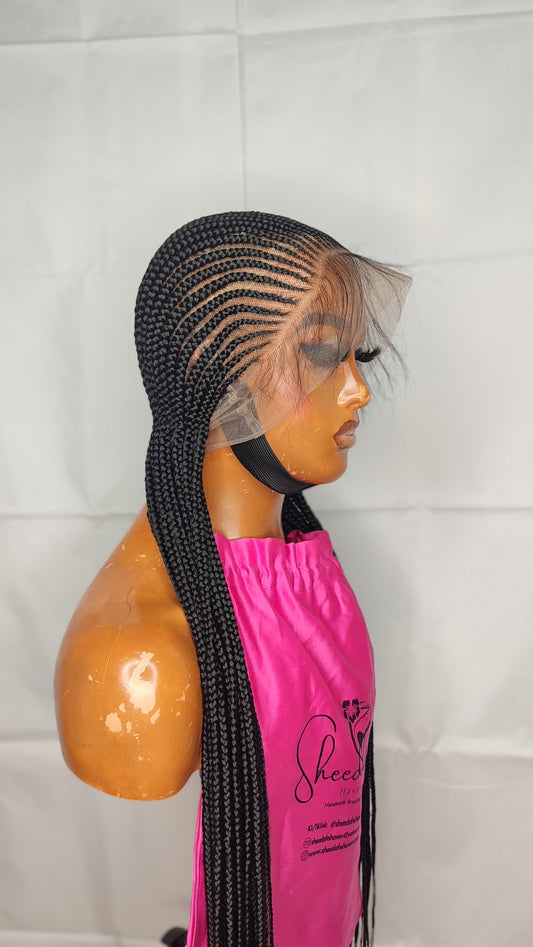 Black 35inch Cornrow braided wig